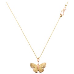 18 Karat Yellow 14 Karat Rose Gold Palos Verde Butterfly Necklace