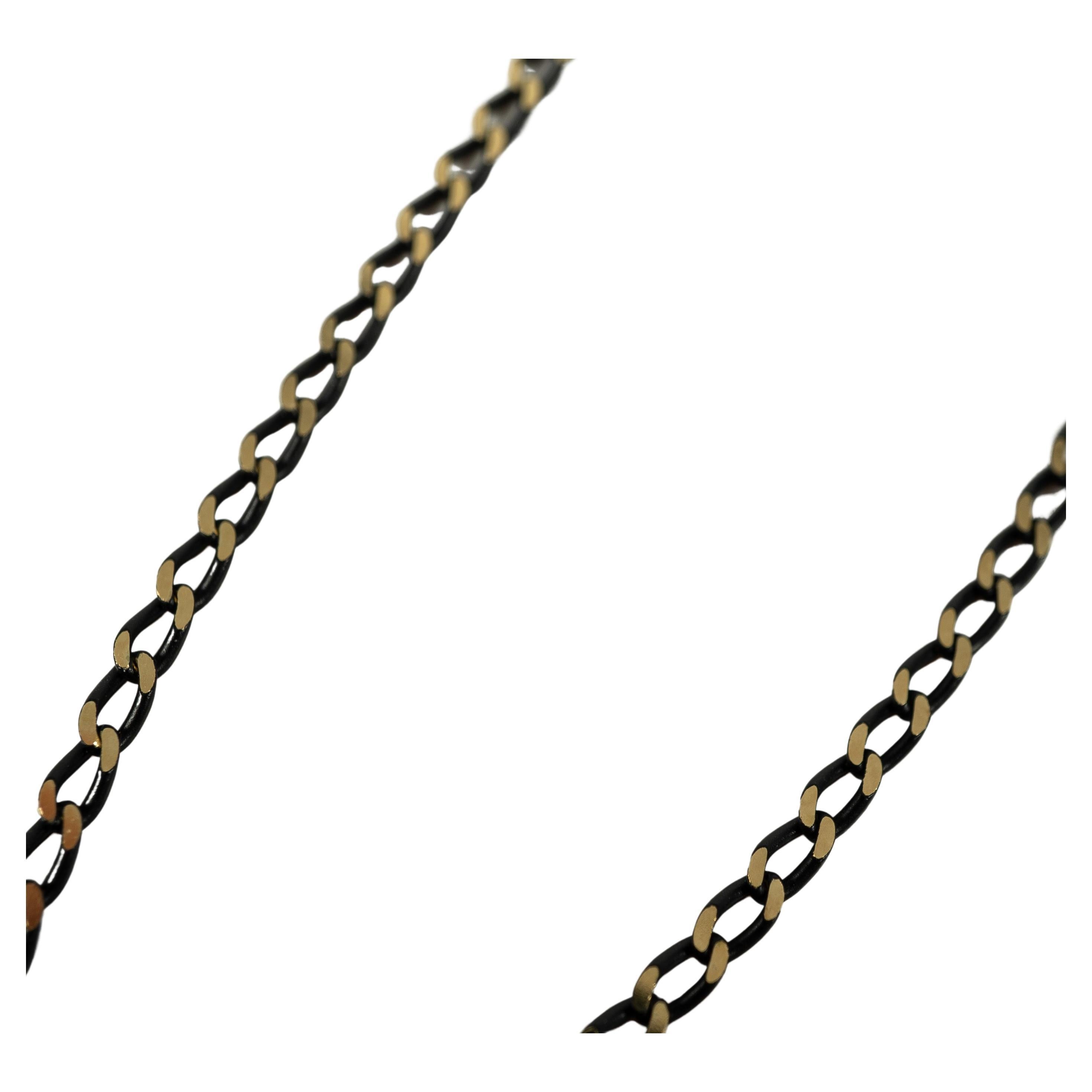 Italian Designed 18 Karat Grey and Black Gold Beaded Texture Necklace