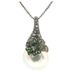 18 Karat Yellow and Black Gold South Sea Pearl Pendant