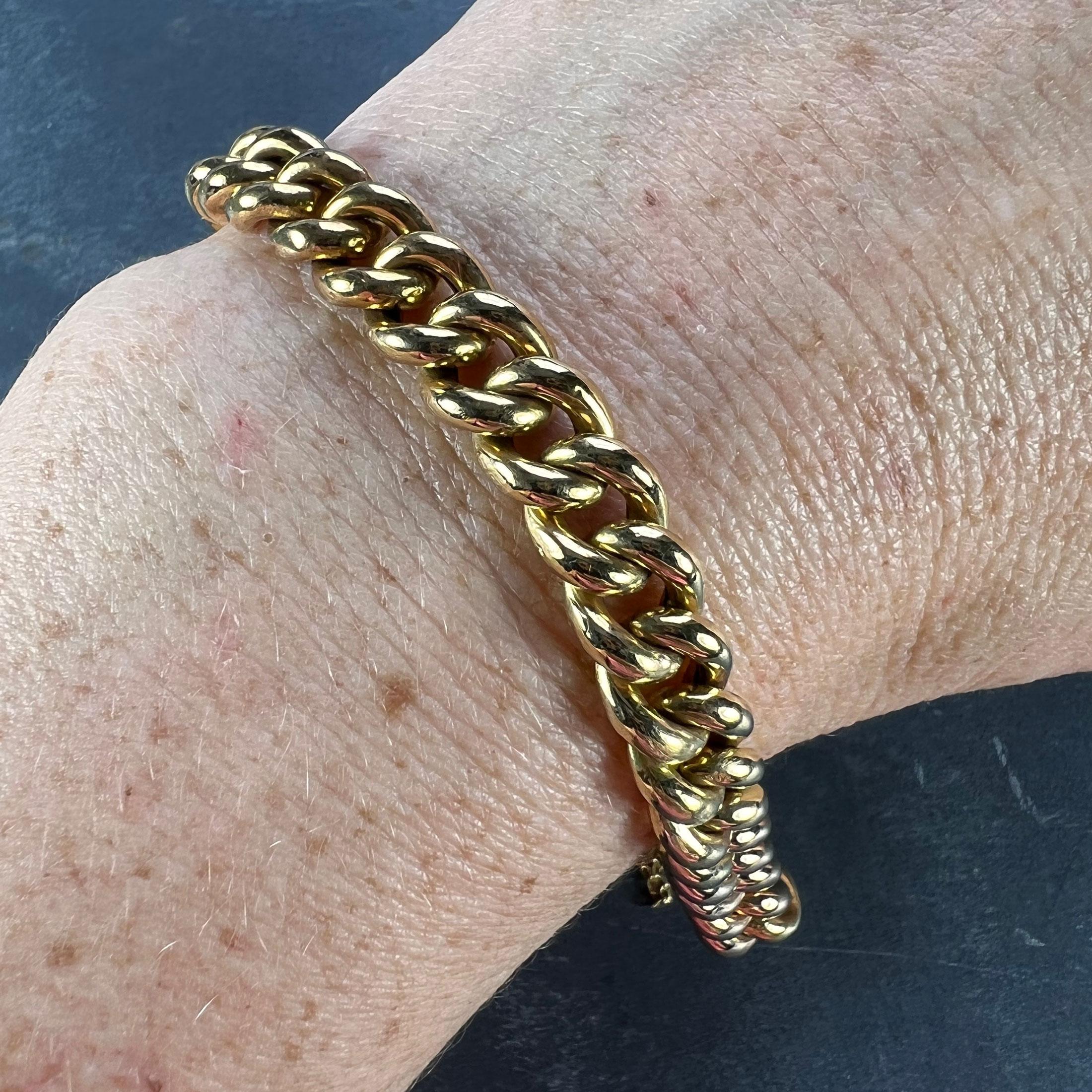 Gliederarmband aus 18 Karat Gelb- und Roségold mit Kurbeln im Angebot 2