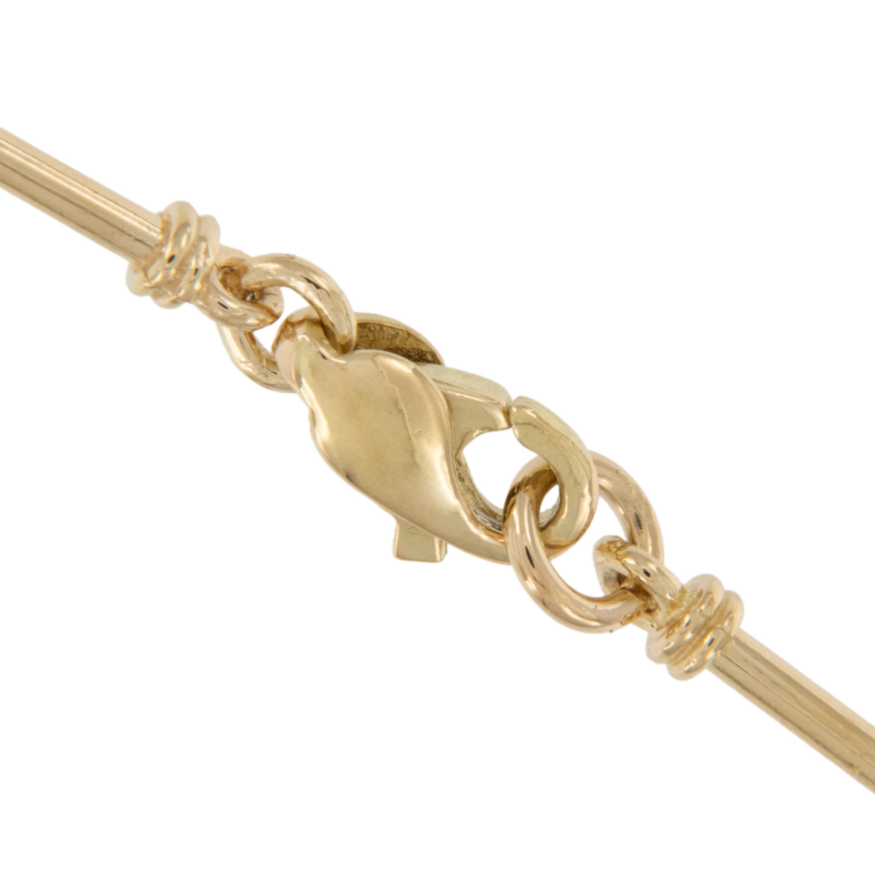 Taille ronde Collier station en or jaune et blanc 18 carats 1,03 cttw diamant en vente
