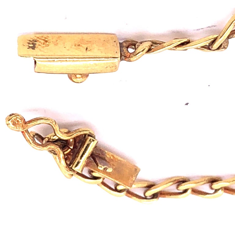 Round Cut 18 Karat Yellow and White Gold Fancy Link Bracelet For Sale