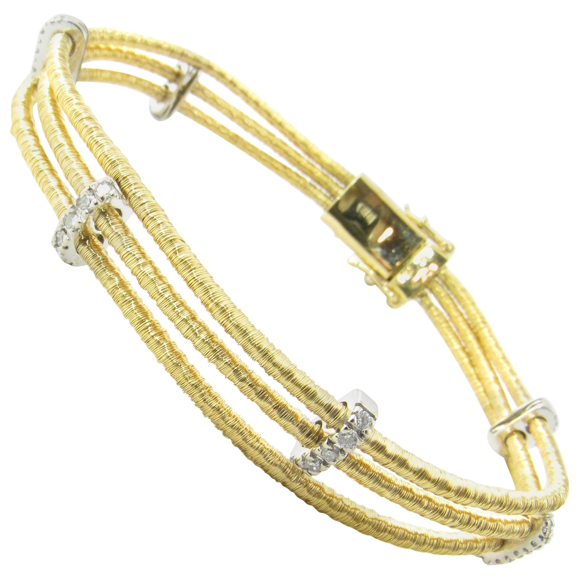 18 Karat Yellow and White Gold and Diamond Bracelet
