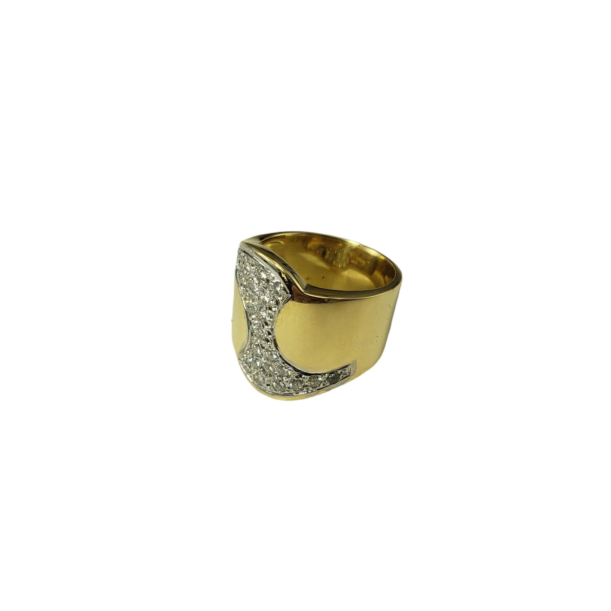 Brilliant Cut 18 Karat Yellow and White Gold and Diamond Wide Band Ring Size 7 #17591 For Sale