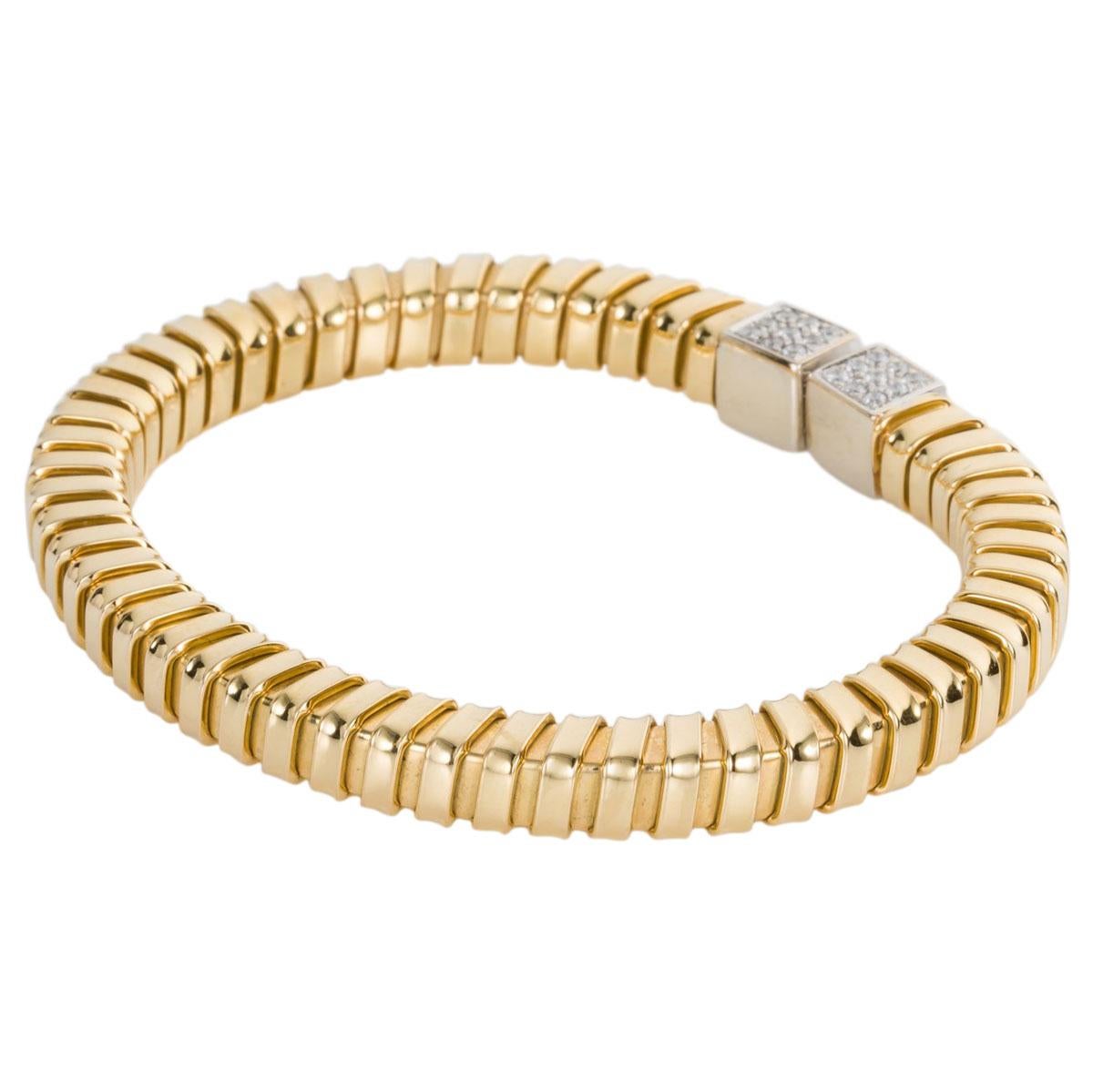 Round Cut 18 Karat Yellow and White Gold Carlo Weingrill Verona Diamond Bracelet For Sale