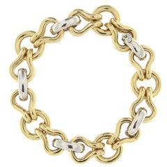 Sturdy Effect Bracelet with Yellow and White 18 Karat Gold Chain