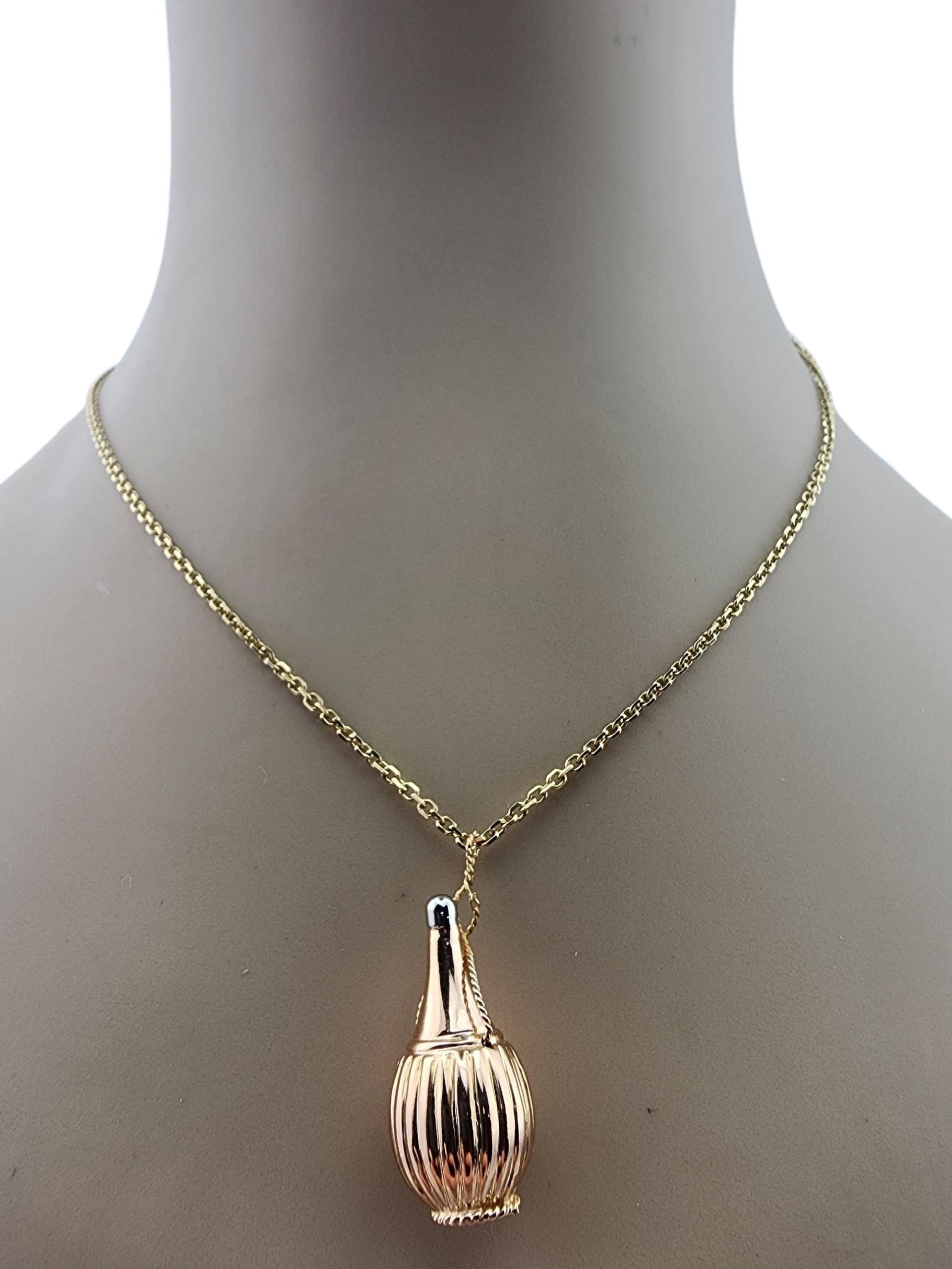 Amuleto de botella de Chianti de oro amarillo y blanco de 18 quilates #23270 en venta 4