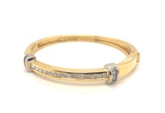 18 Karat Yellow and White Gold Diamond Bangle