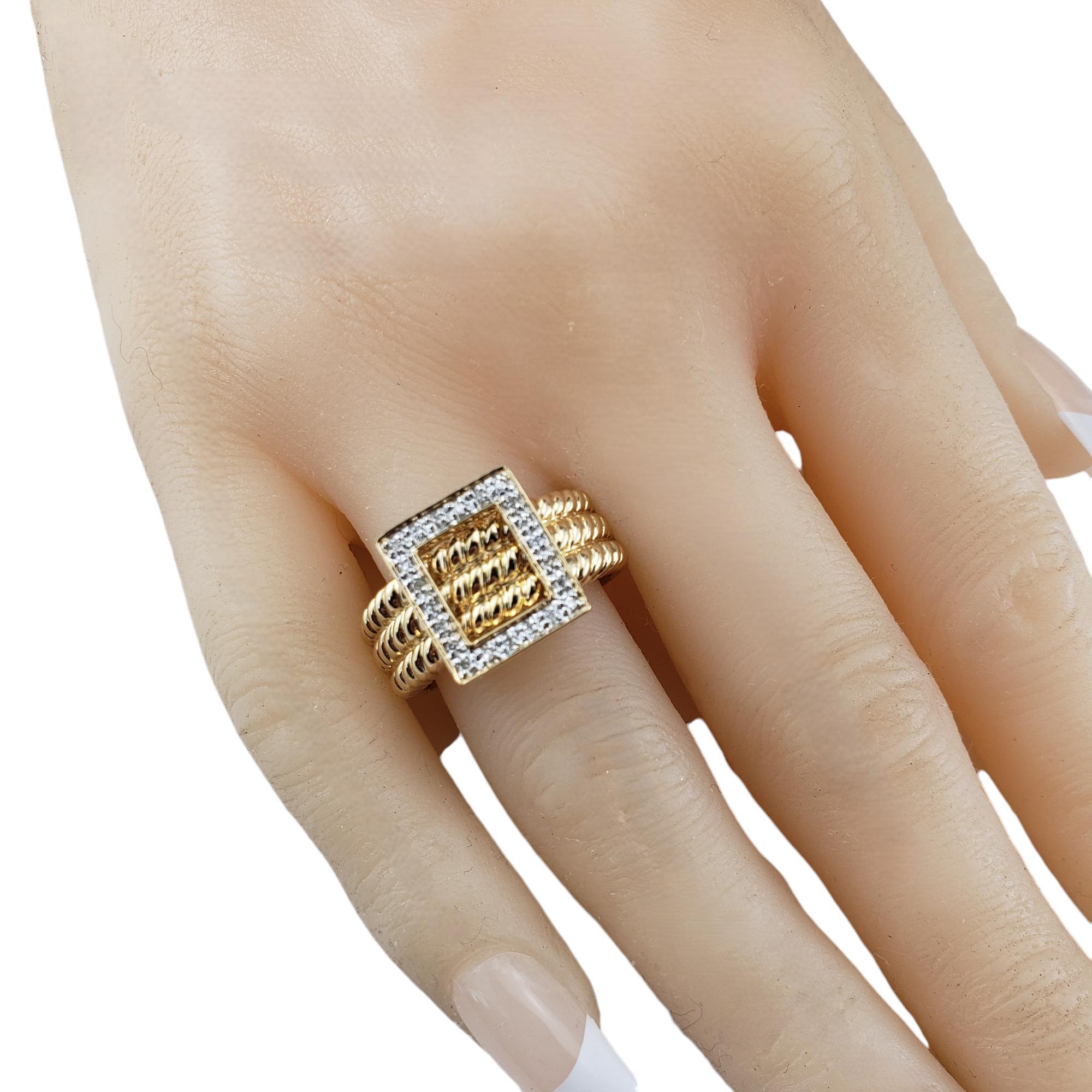 18 Karat Yellow and White Gold Diamond Buckle Ring Size 9 #18810 For Sale 2