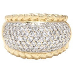 Diamant-Dome-Ring aus 18 Karat Gelb- und Weißgold