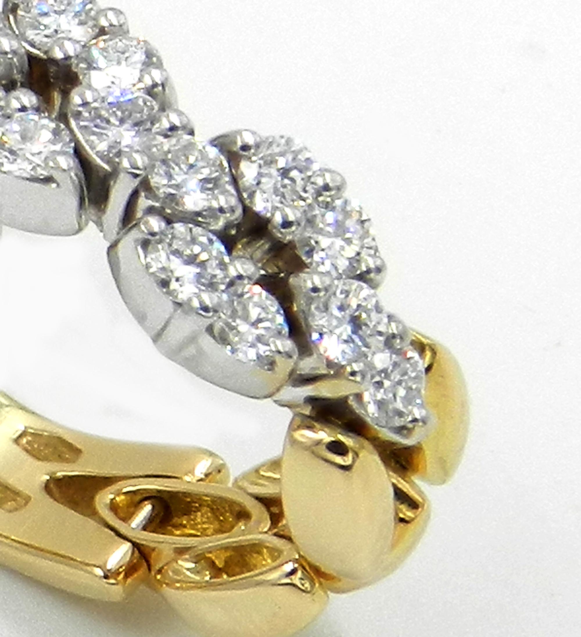 Contemporary 18 Karat Yellow and White Gold Diamond Flexible Garavelli Ring