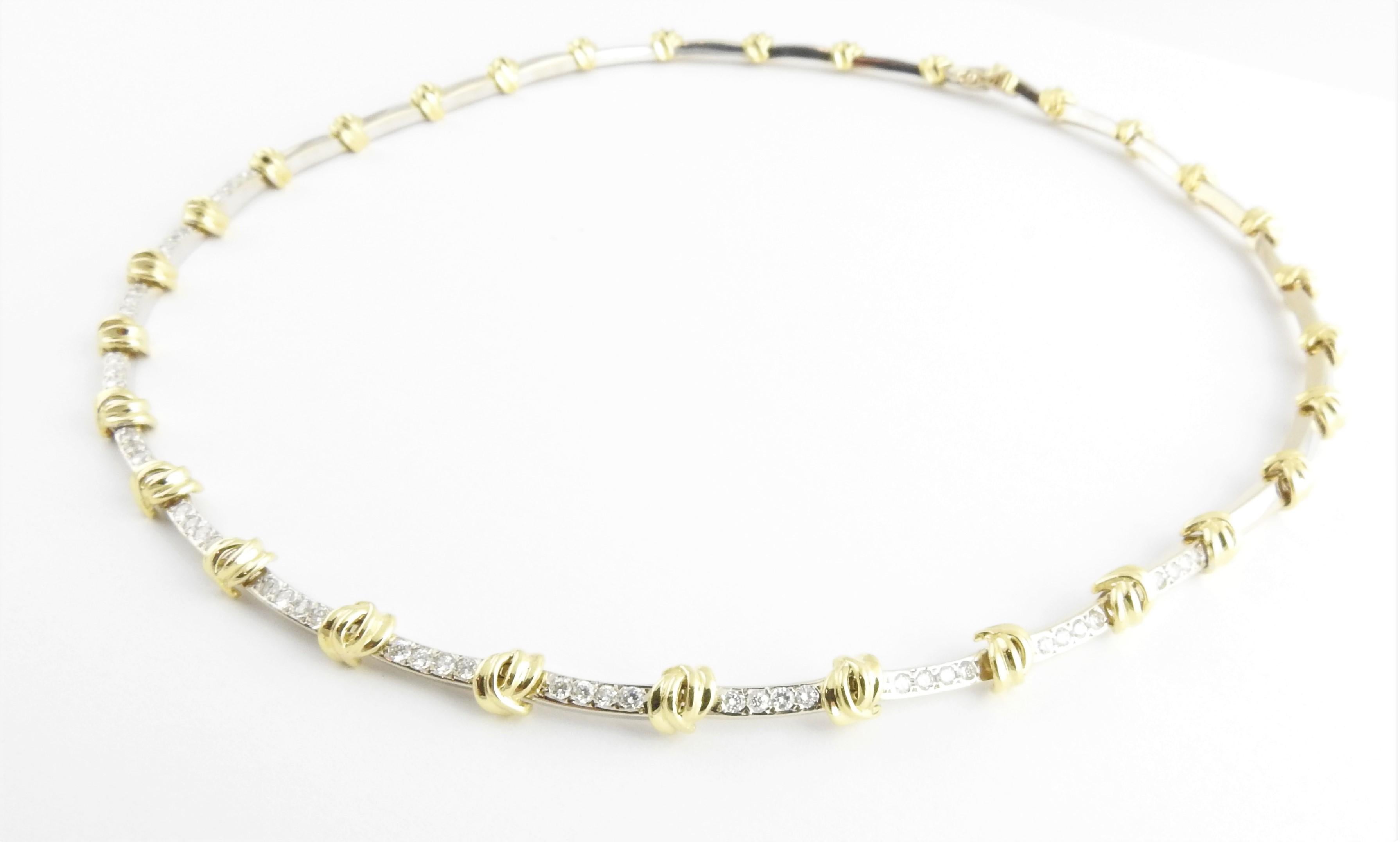 Women's 18 Karat Yellow and White Gold Diamond Necklace
