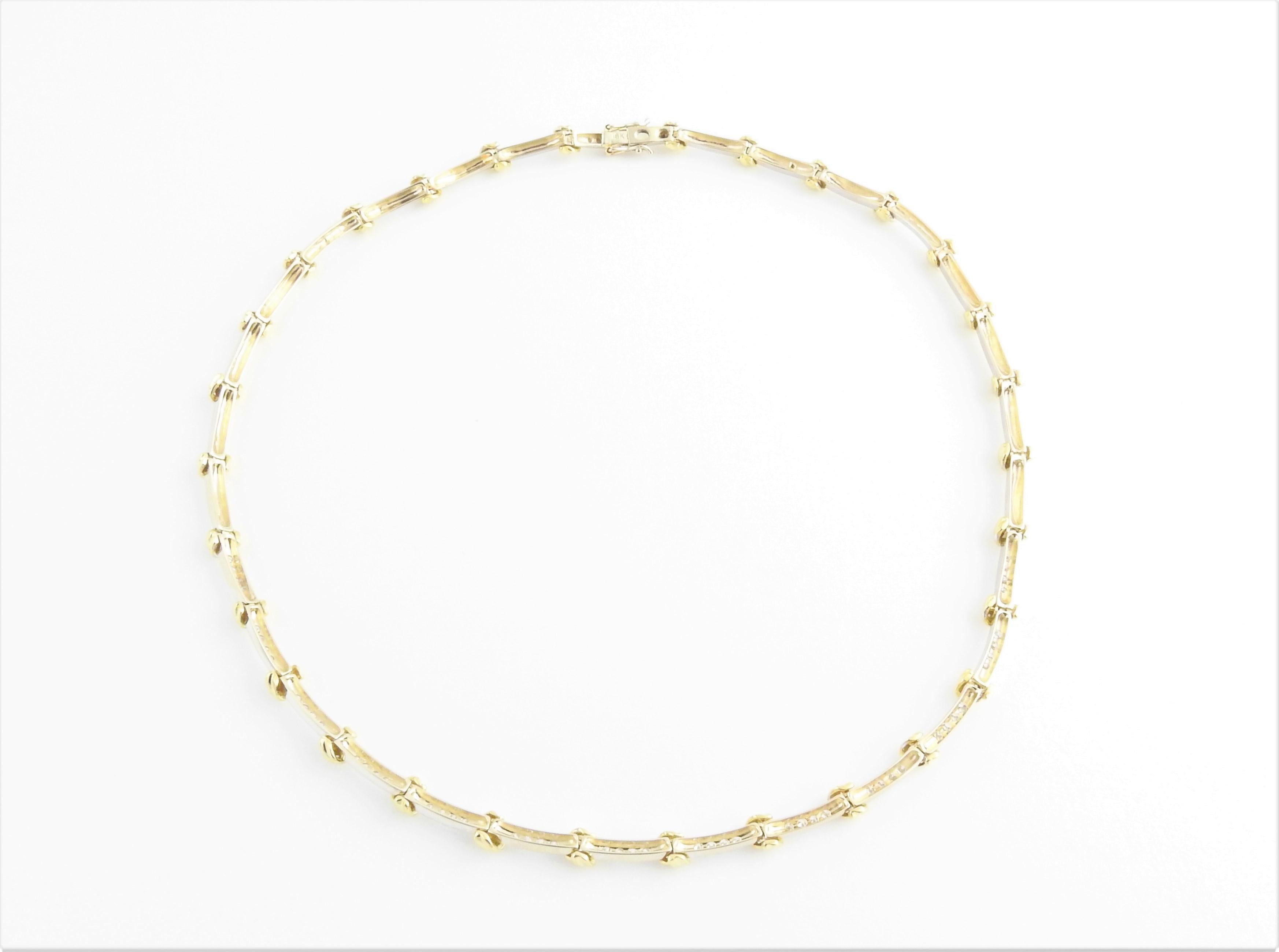 18 Karat Yellow and White Gold Diamond Necklace 1