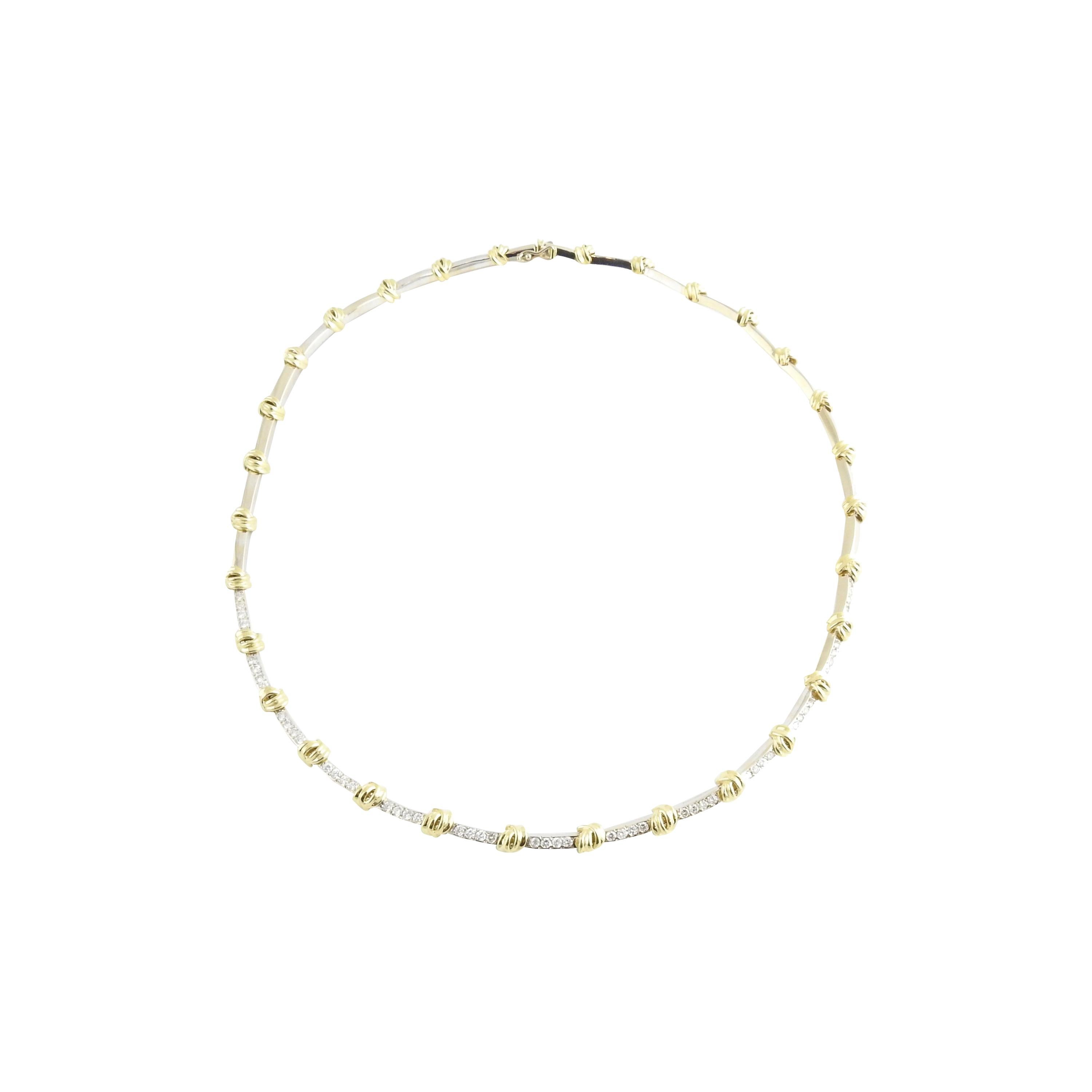 18 Karat Yellow and White Gold Diamond Necklace