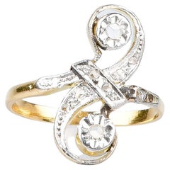 Bague en or jaune et blanc 18 carats sertie de diamants
