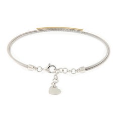 18 Karat Yellow and White Gold Double Wire Diamond Cuff Bracelet