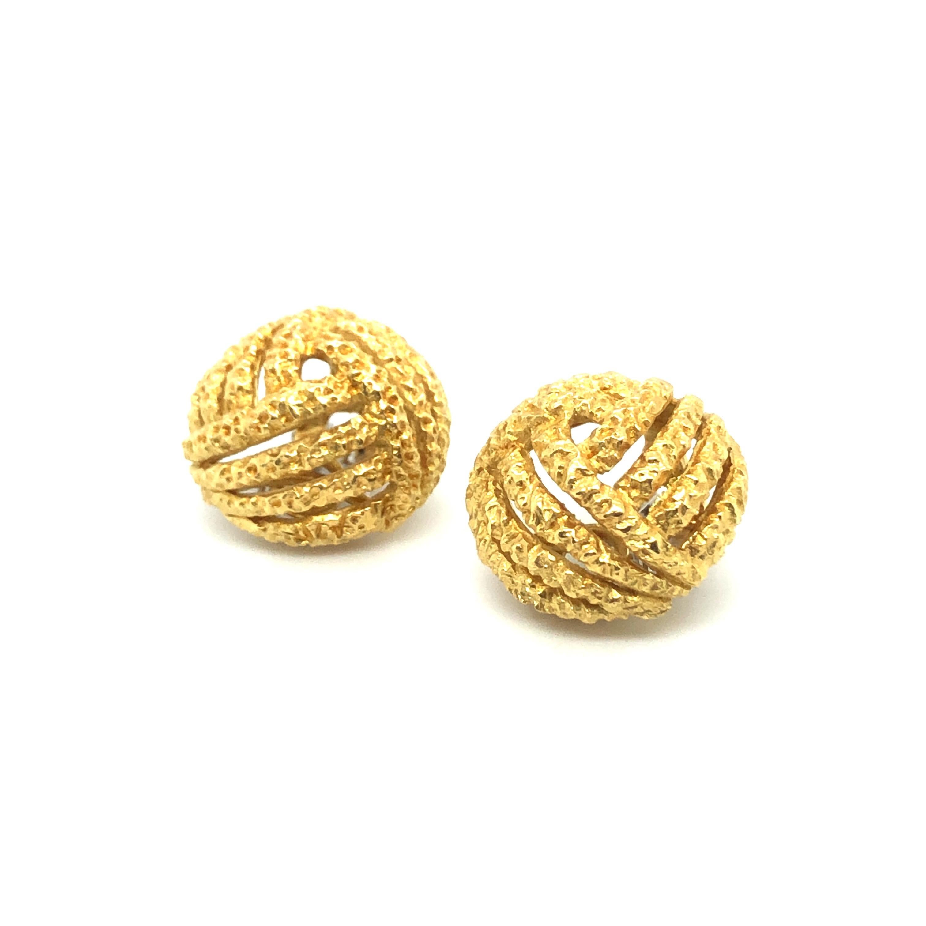 Modern 18 Karat Yellow and White Gold Earclips by Gubelin