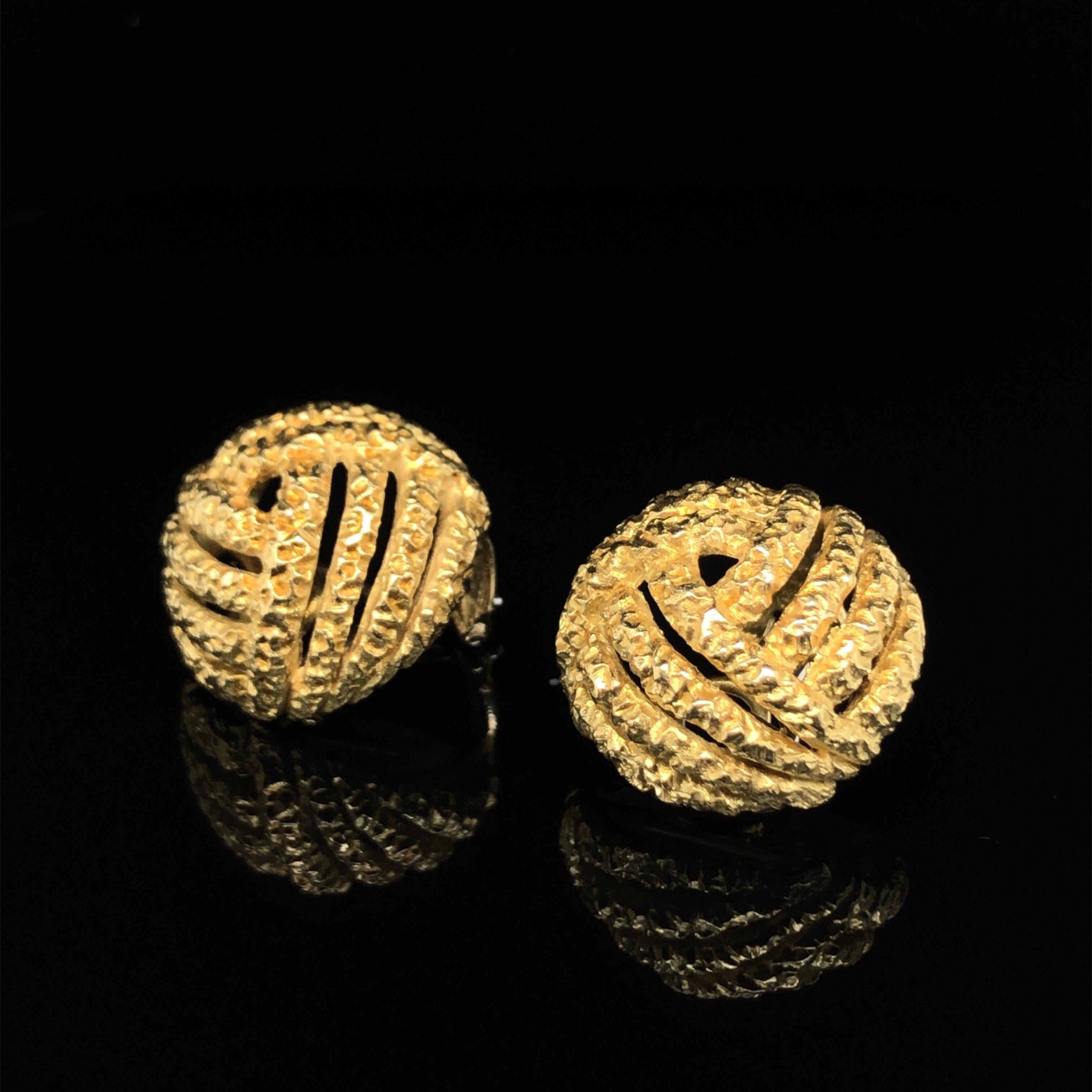 Women's 18 Karat Yellow and White Gold Earclips by Gubelin