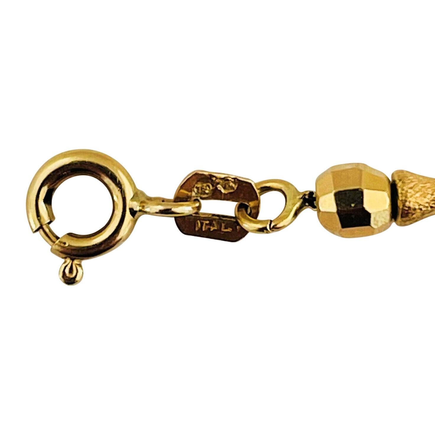 18 Karat Yellow and White Gold Ladies Fancy Beaded Link Bracelet, Italy  2