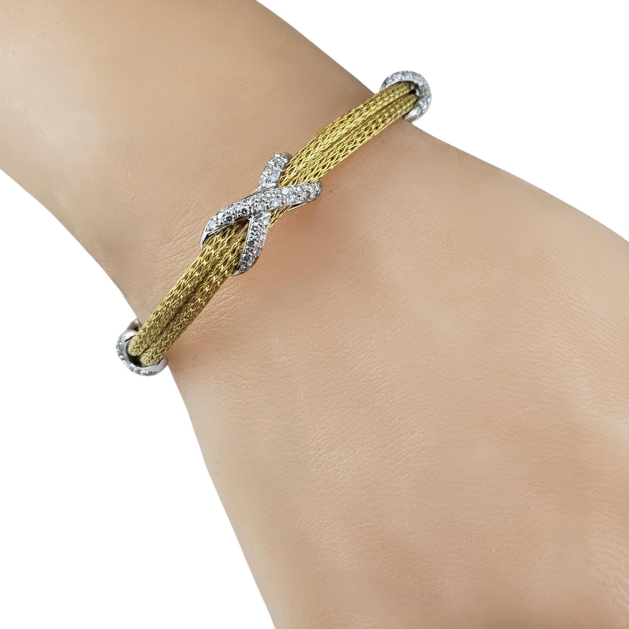 18 Karat Yellow and White Gold Mesh Diamond 