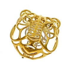 18 Karat Yellow and White Gold MYSTICAL TIGER Brooch by John Landrum Bryant