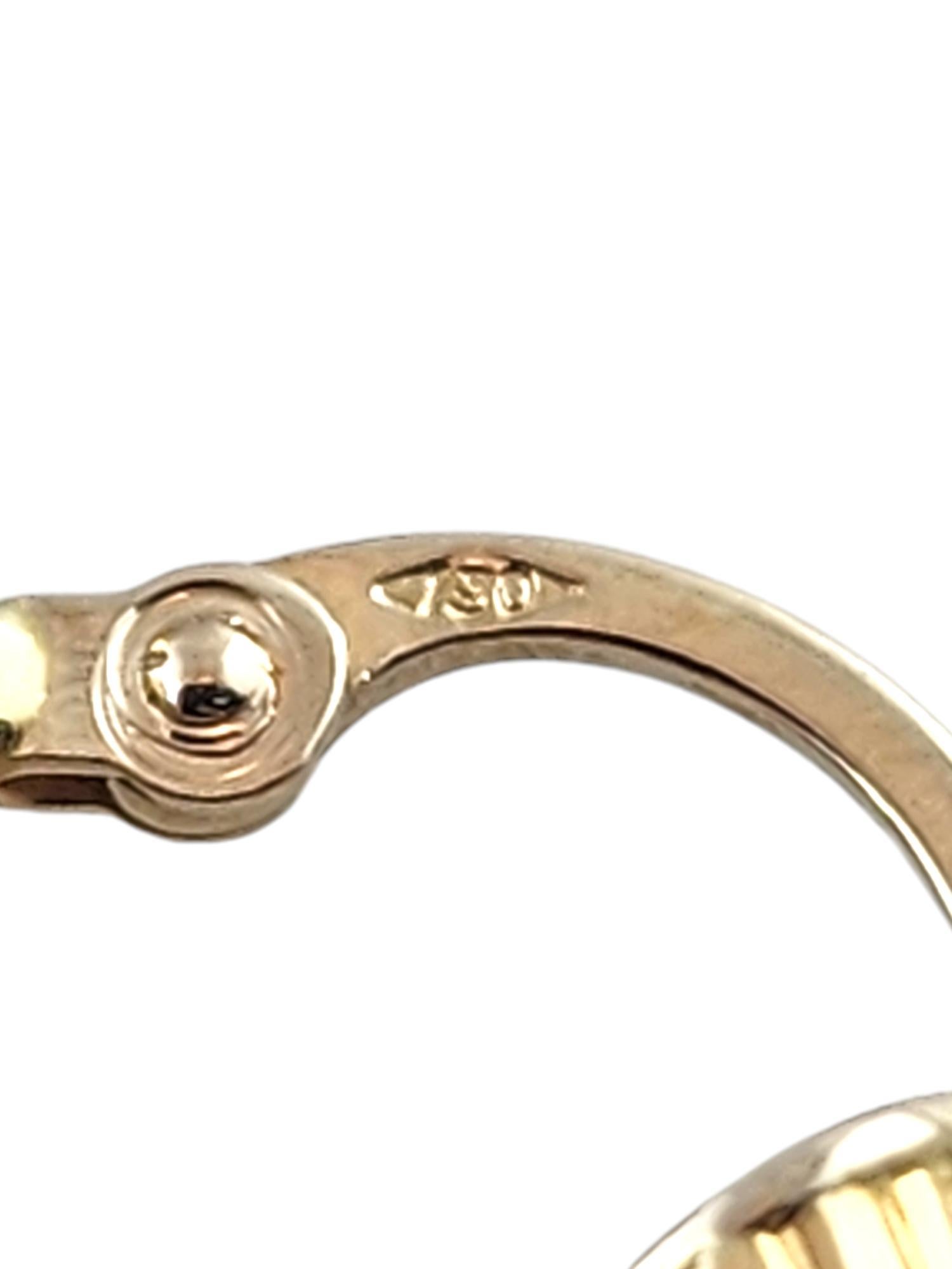 18 Karat Yellow and White Gold Small Hoop Earrings #18989 For Sale 3