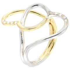 18 Karat Yellow and White Gold with White Diamonds Ring