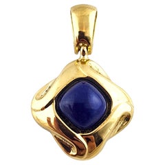 18 Karat Yellow Blue Lapis Pendant #19796