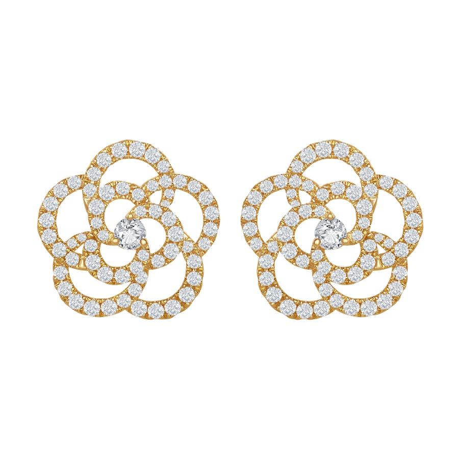 18 Karat Yellow Diamond Earrings 2 Carat