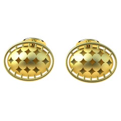 18 Karat Yellow Domed Star Cufflinks