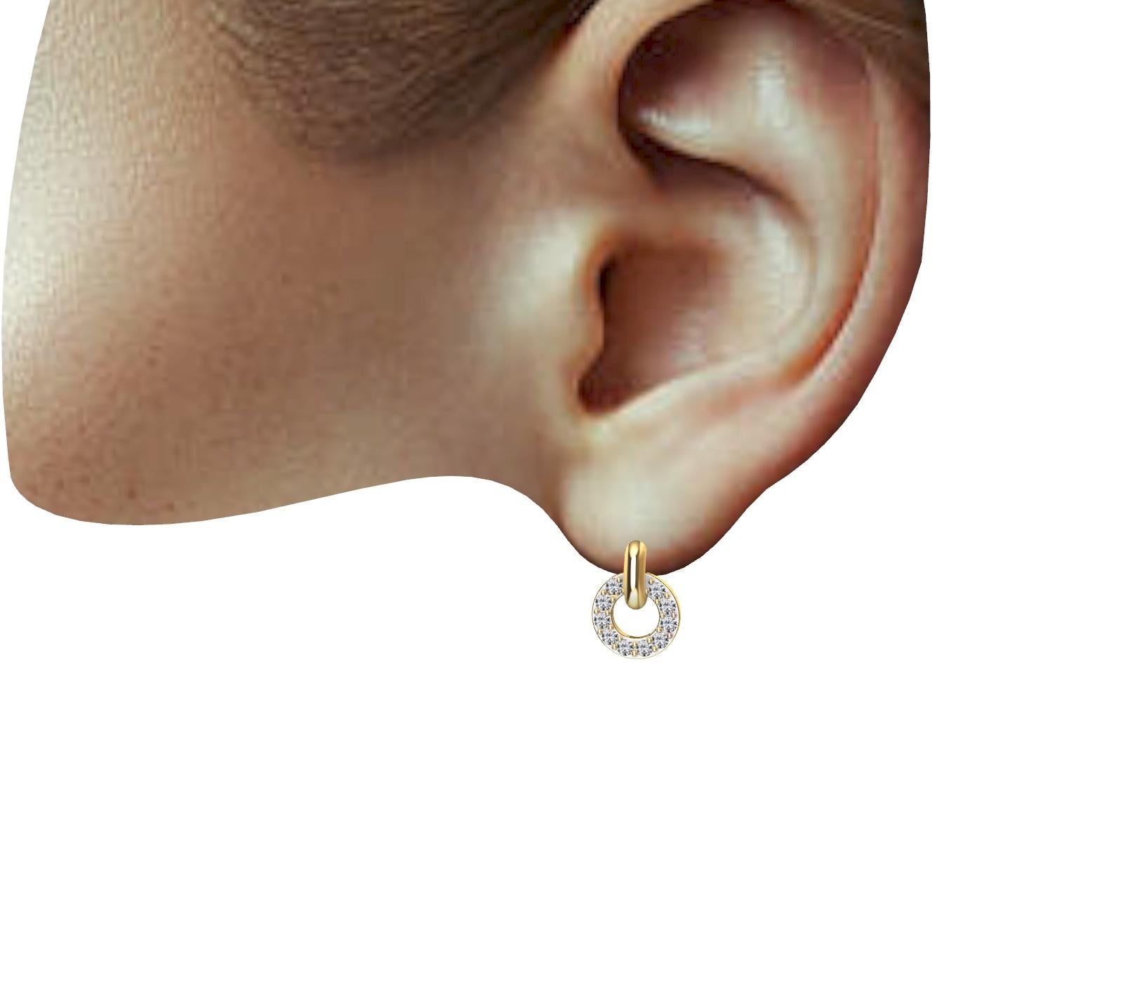 Boucles d'oreilles pendantes en diamant GIA jaune 18 carats en vente 2
