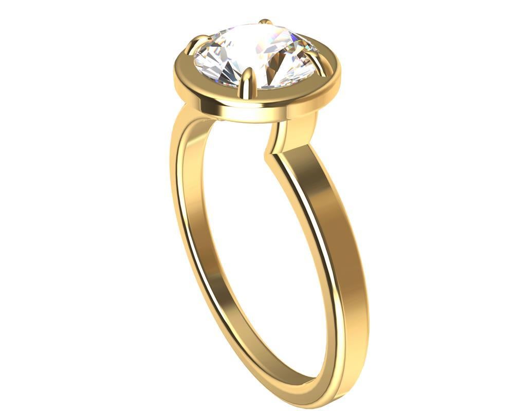 For Sale:  18 Karat Yellow Gold GIA  1.13 Carat Diamond Solitaire Engagement Ring 2