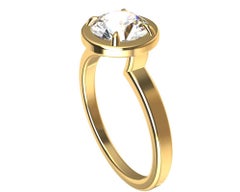 18 Karat Yellow Gold GIA  1.13 Carat Diamond Solitaire Engagement Ring