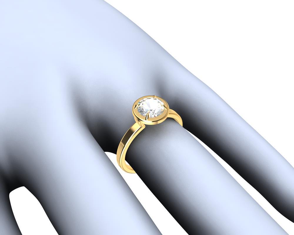 For Sale:  18 Karat Yellow Gold GIA  1.13 Carat Diamond Solitaire Engagement Ring 3