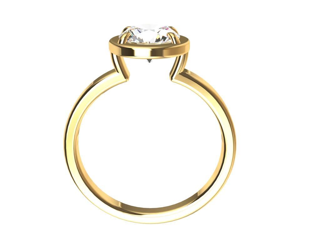 Im Angebot: 18 Karat Gelbgold GIA  1.13 Karat Diamant Solitär Verlobungsring () 4