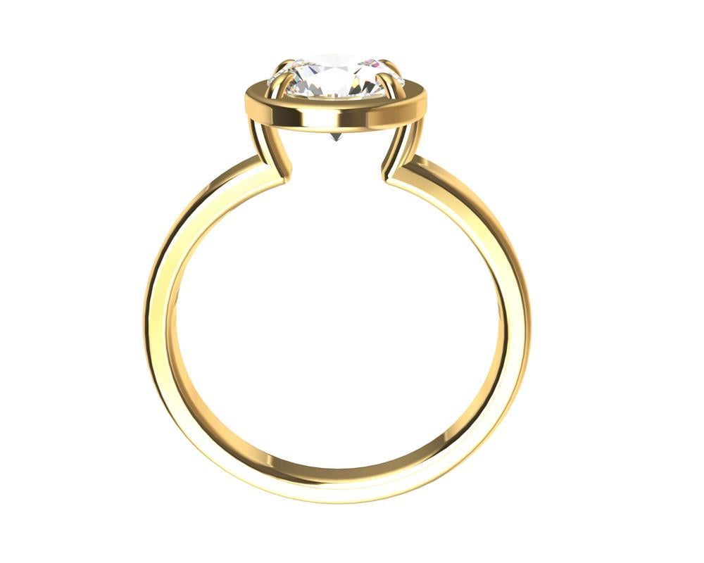 For Sale:  18 Karat Yellow Gold GIA  1.13 Carat Diamond Solitaire Engagement Ring 4