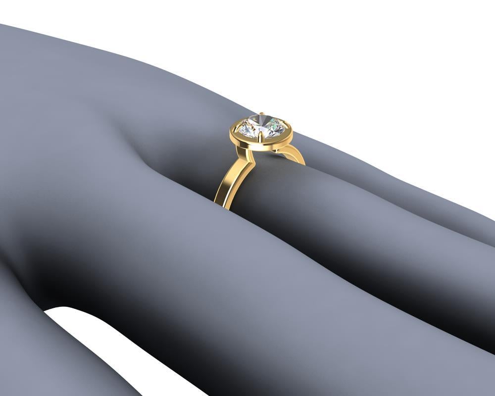 For Sale:  18 Karat Yellow Gold GIA  1.13 Carat Diamond Solitaire Engagement Ring 5