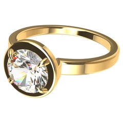 Used 18 Karat Yellow Gold GIA  1.13 Carat Diamond Solitaire Engagement Ring