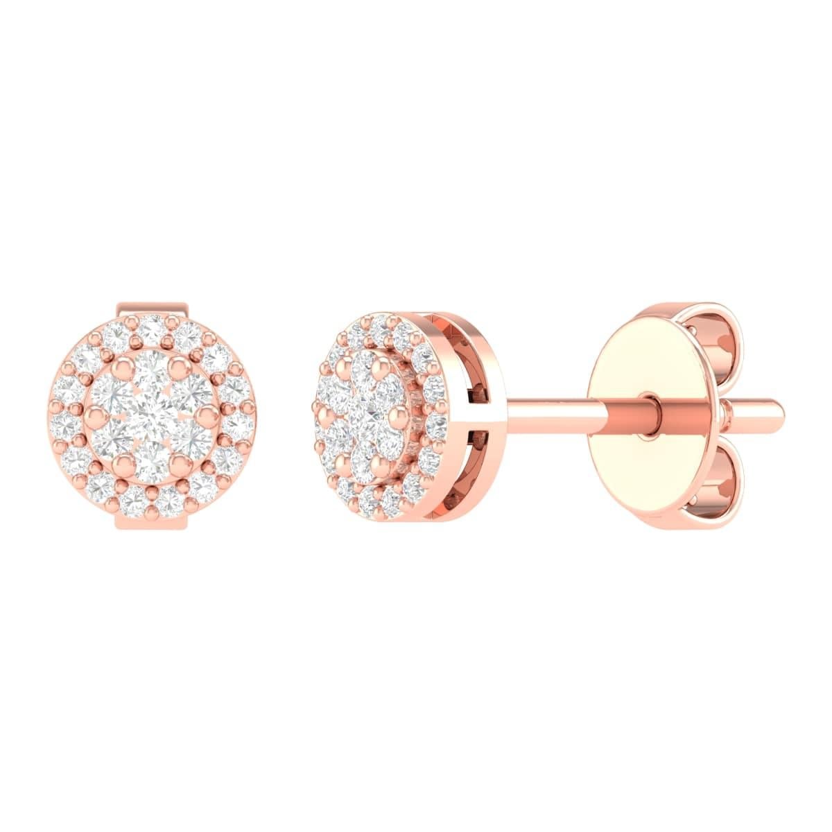 Brilliant Cut 18 Karat Yellow Gold 0.19 Carat Sapphire Cocktail Stud Earrings For Sale