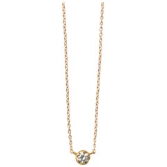 18 Karat Yellow Gold 0.2 Carat Diamond Necklace