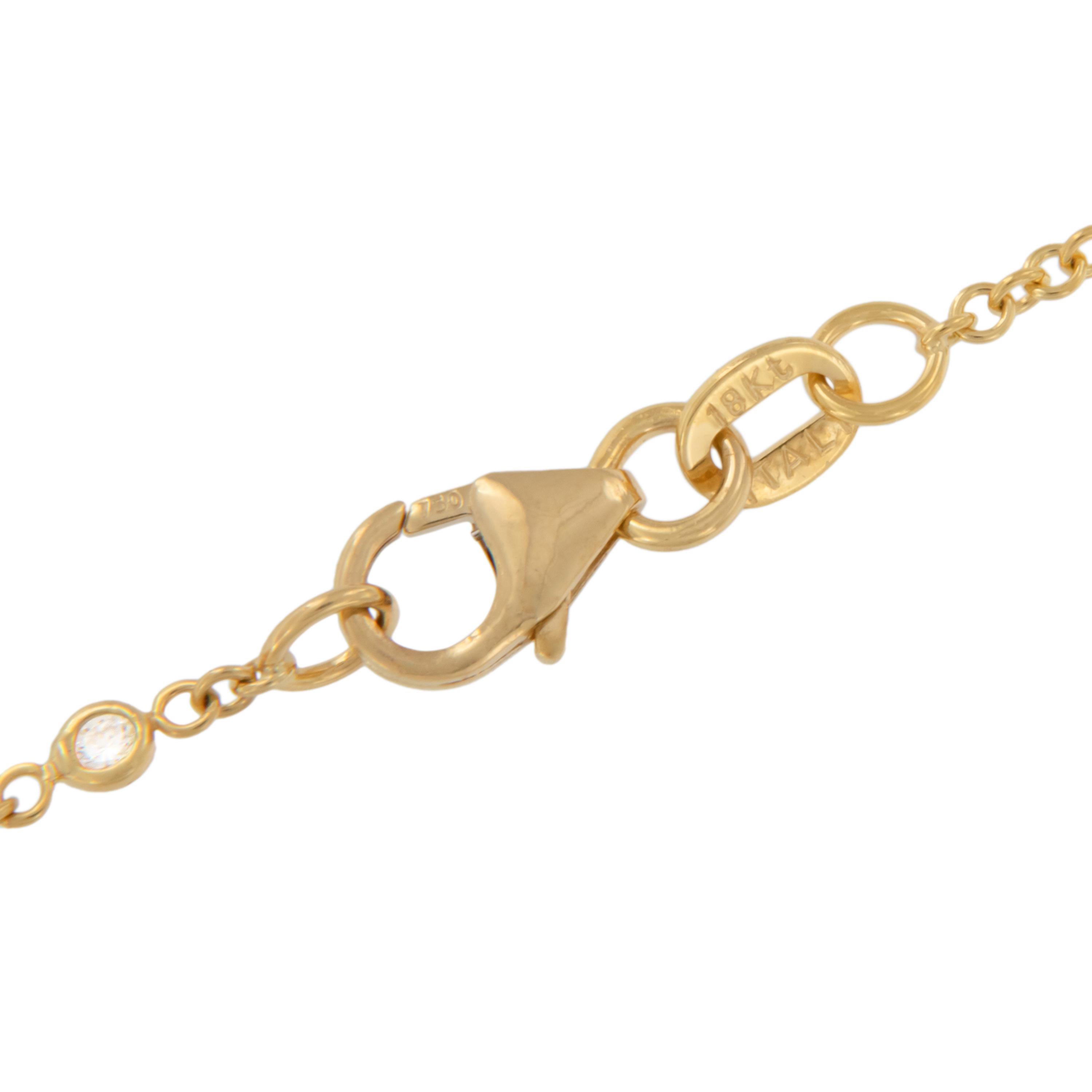 18 Karat Yellow Gold 0.24 Cttw Natural Diamond Chain Bracelet In New Condition For Sale In Troy, MI