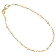 Bracelet à chaîne en or jaune 18 carats avec diamants naturels 0,24 carat