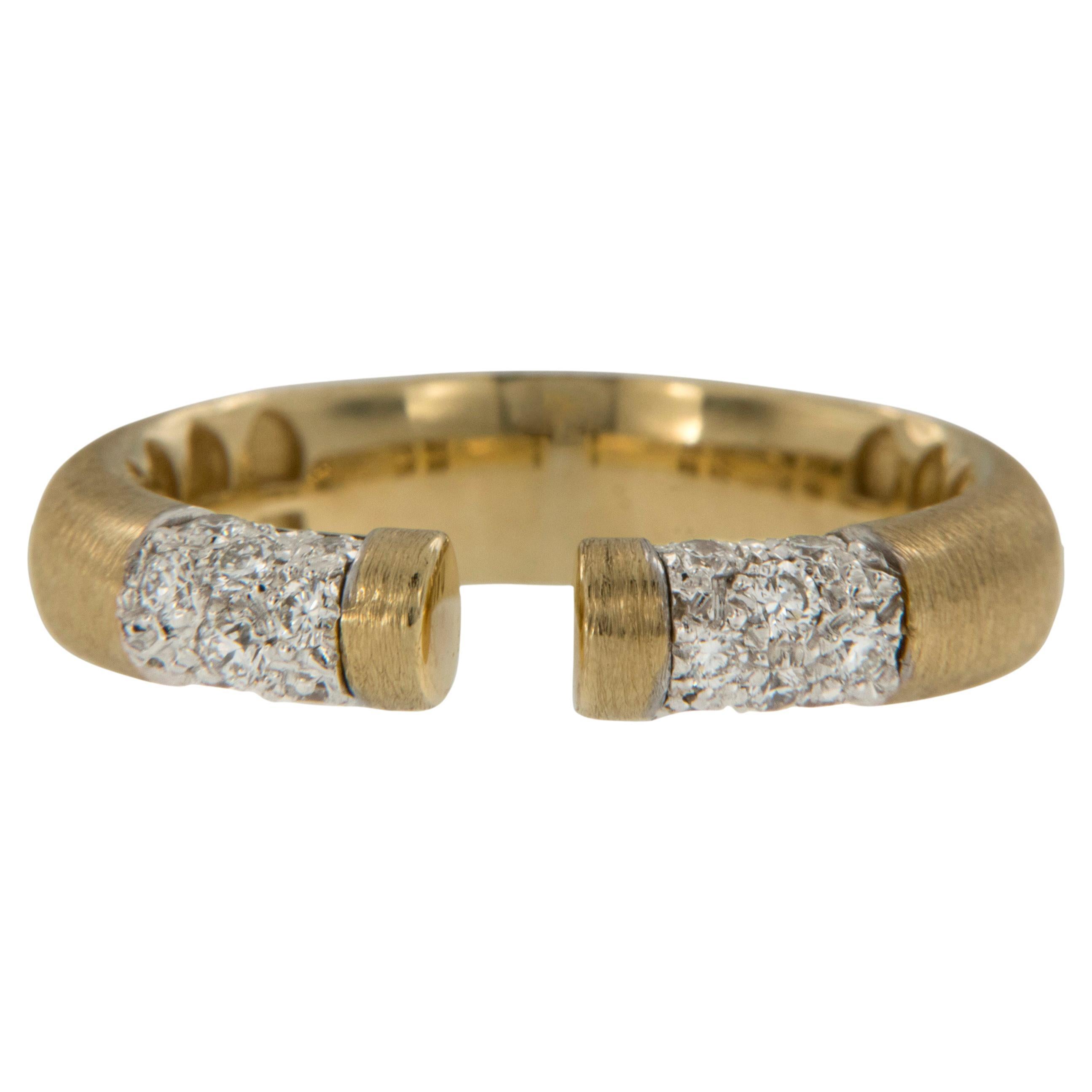 18 Karat Yellow Gold & 0.29 Cttw Diamond Open Design Ring For Sale