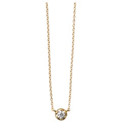 18 Karat Yellow Gold 0.3 Carat Diamond Necklace