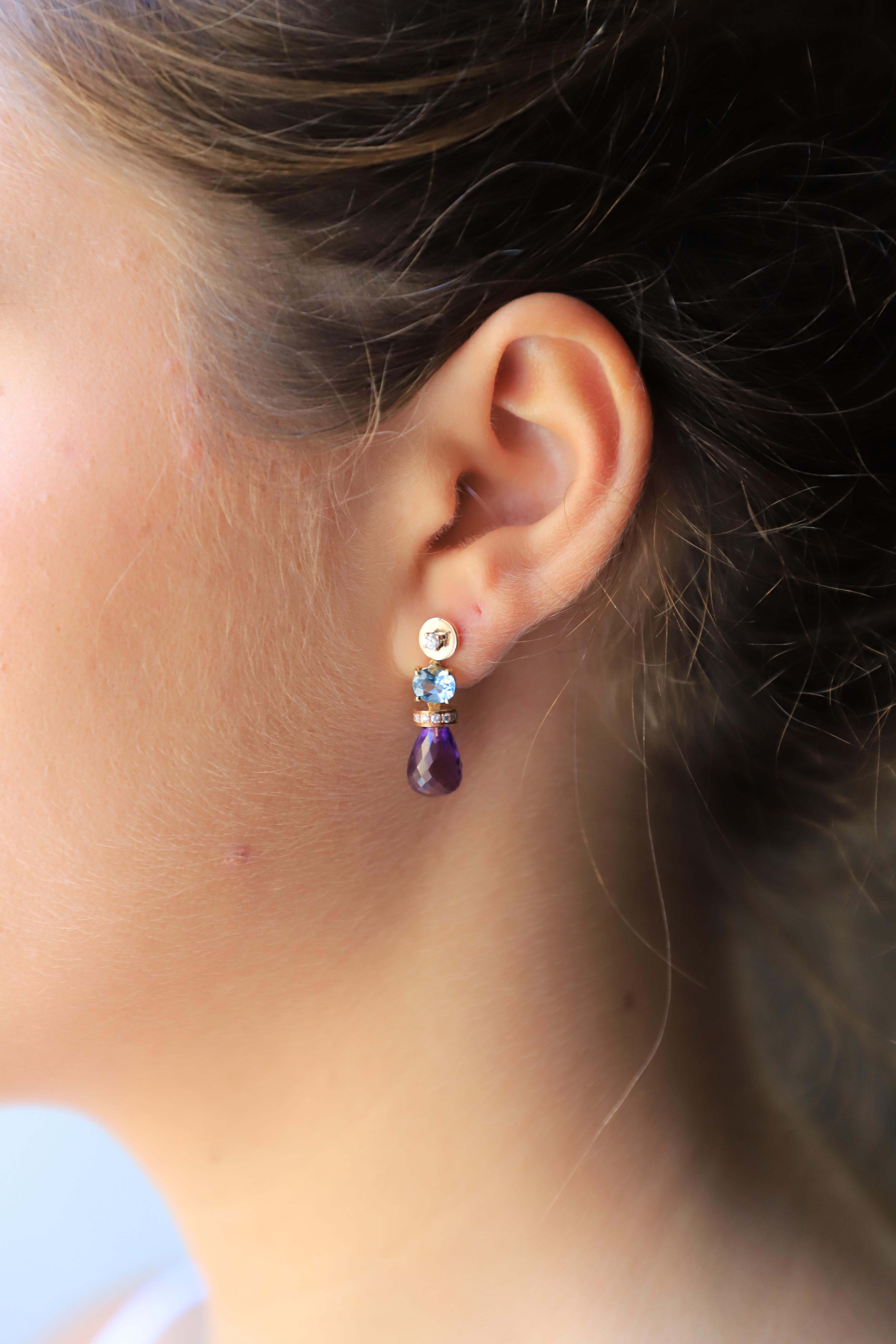diamond and amethyst earrings