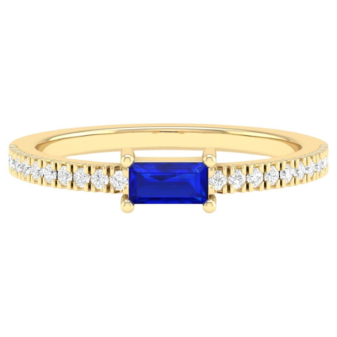 18 Karat Yellow Gold 0.4 Carat Sapphire Infinity Band Ring For Sale
