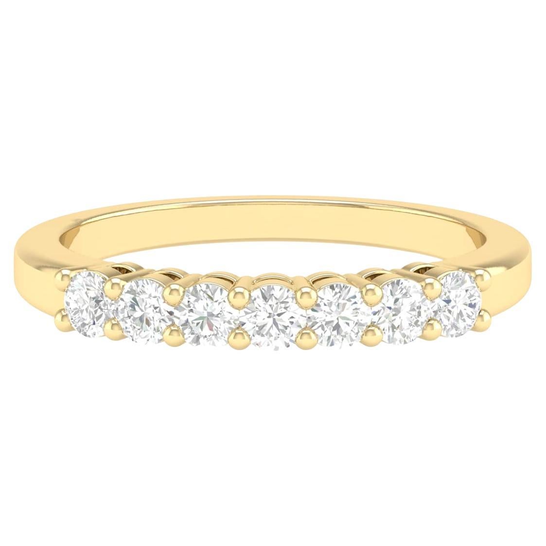 18 Karat Yellow Gold 0.5 Carat Diamond Infinity Band Ring For Sale