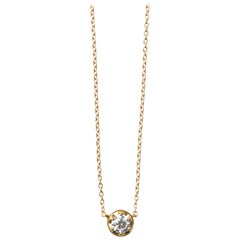 18 Karat Yellow Gold 0.5 Carat Diamond Necklace