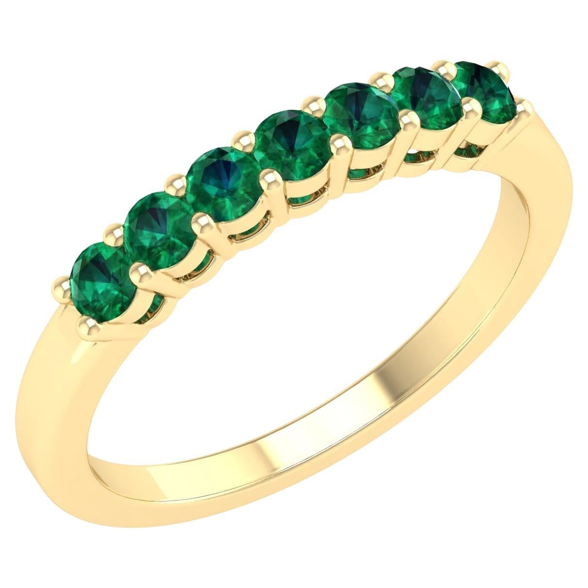 18 Karat Yellow Gold 0.5 Carat Emerald Infinity Band Ring