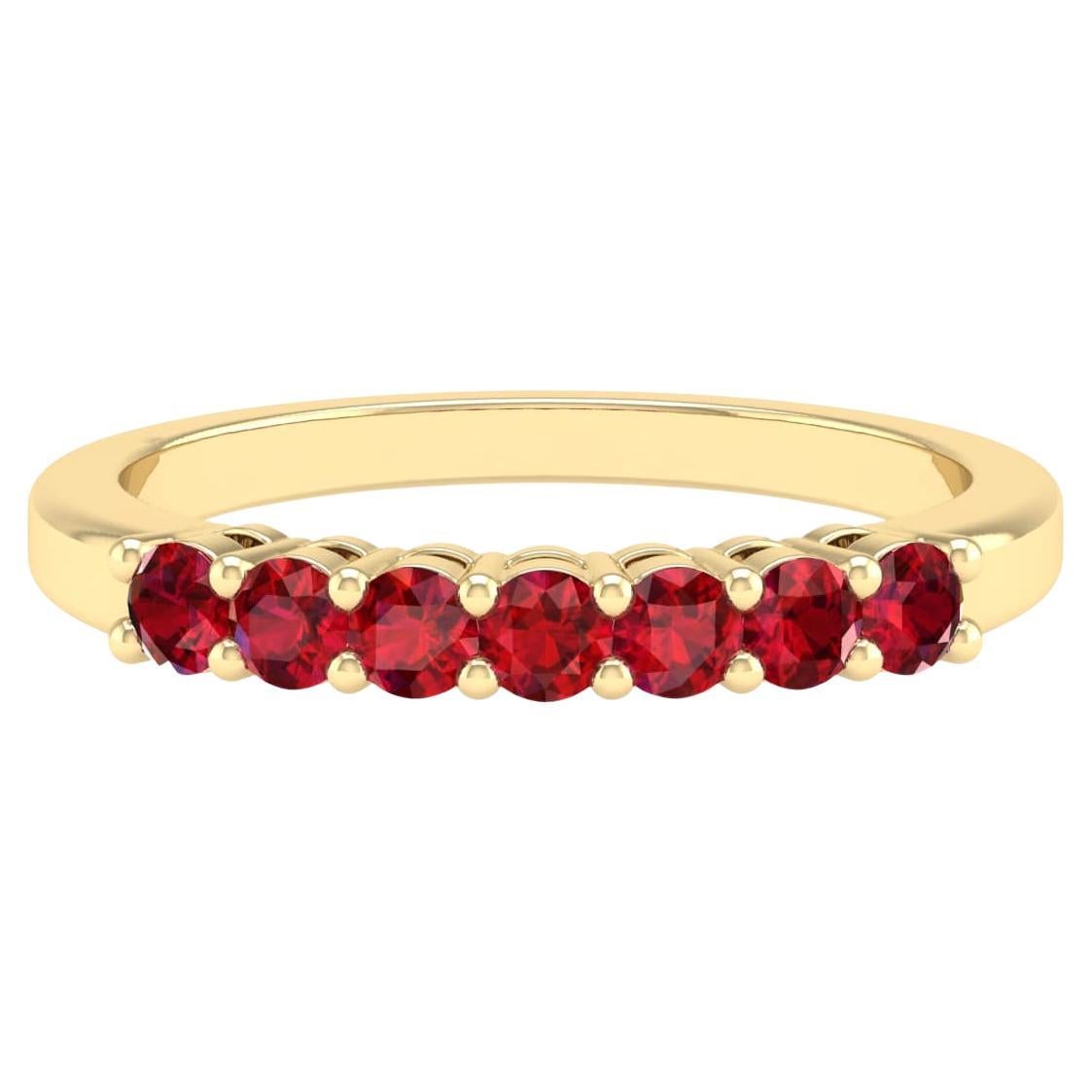 18 Karat Yellow Gold 0.5 Carat Ruby Infinity Band Ring For Sale